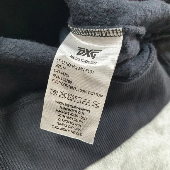 PXG Hoodie Mens Medium Black Floral Print Golf Pullover Hawaiian